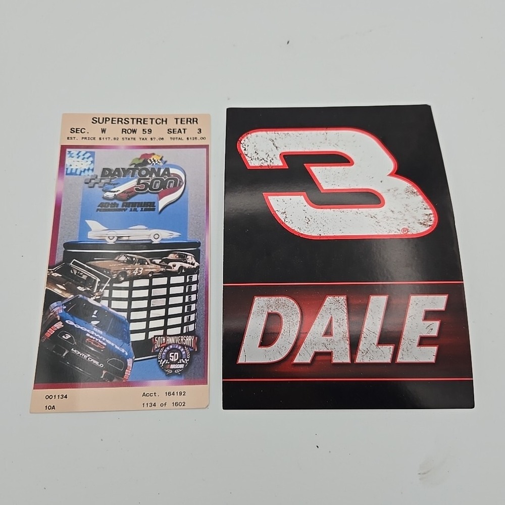 Dale Earnhardt Sticker And Replica Daytona‎ 500 Ticket